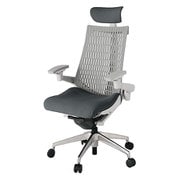 Act2（アクト2） エラストマ―バック 可動ヘッドレスト 4D可動肘付 ベース/ライトグレー 張地/ダークグレー アルミ脚 ウレタンキャスター 受注生産品 KJ447PSEMZNCT6Y