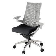 Act2（アクト2） エラストマ―バック 4D可動肘付 ベース/ライトグレー 張地/ブラック アルミ脚 ナイロンキャスター 受注生産品 KJ447PS-ZNT1T6