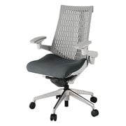 Act2（アクト2） エラストマ―バック 4D可動肘付 ベース/ライトグレー 張地/ダークグレー アルミ脚 ナイロンキャスター 受注生産品 KJ447PS-ZNC3T6