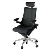 Act2（アクト2） メッシュバック 可動ヘッドレスト 4D可動肘付 ベース/ブラック 張地/ブラック アルミ脚 ナイロンキャスター 受注生産品 KJ-477JVE-ZTT1Y