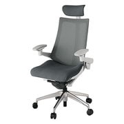 Act2（アクト2） メッシュバック 可動ヘッドレスト 4D可動肘付 ベース/ライトグレー 張地/ダークグレー アルミ脚 ウレタンキャスター 受注生産品 KJ-477JVEMZNC3Y