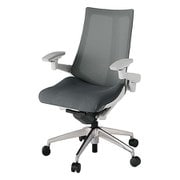 Act2（アクト2） メッシュバック 4D可動肘付 ベース/ライトグレー 張地/ダークグレー アルミ脚 ナイロンキャスター 受注生産品 KJ-477JV-ZNC3