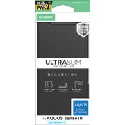 AQUOS sense10用 ケース 手帳型 カバー マグネット フラップ 衝撃吸収 超軽量 薄型 スタンド機能付 ULTRASLIM ブラック PM-S253PLFUBK