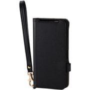 AQUOS sense10用 ケース 手帳型 カバー マグネット フラップ 衝撃吸収 スタンド機能付 ハンドストラップ付 ブラック PM-S253PLFY4BK