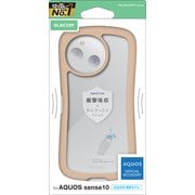 AQUOS sense10用 ケース ハイブリッド カバー 衝撃吸収 ストラップホール付 ストラップホールシート付 Grippy ベージュ PM-S253GRPFCBE