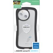 AQUOS sense10用 ケース ハイブリッド カバー 衝撃吸収 ストラップホール付 ストラップホールシート付 Grippy ブラック PM-S253GRPFCBK