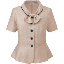 オーバーブラウス 17号 ベージュ ESA704-8