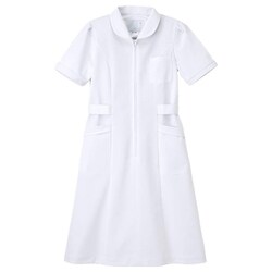 看護衣半袖 ホワイト Lサイズ MI-4637