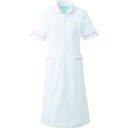 ワンピース半袖 S ホワイト×ピンク 021-23