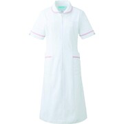 ワンピース半袖 L ホワイト×ピンク 021-23