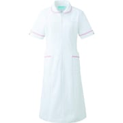 ワンピース半袖 3L ホワイト×ピンク 021-23