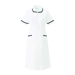 ワンピース半袖 S ホワイト×ネイビー 021-28