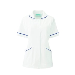 レディスジャケット半袖 M ホワイト×ネイビー 100-28