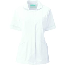 レディスジャケット半袖 3L ホワイト×ホワイト 100-20