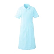 ワンピース半袖 4L サックス×ホワイト 021-21