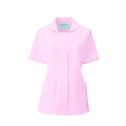 レディスジャケット半袖 LL ピンク×ホワイト 100-24