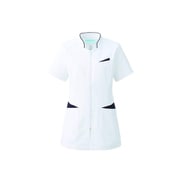 レディスジャケット半袖 LL ホワイト×ネイビー 054-28