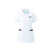 レディスジャケット半袖 4L ホワイト×ネイビー 054-28