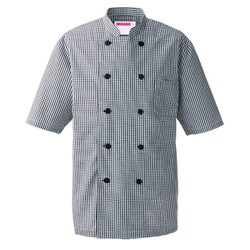 コックシャツ SS ブラック 639-25