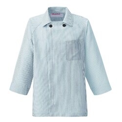 衿付きコックシャツ SS ブラックストライプ 680-35