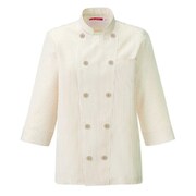 コックシャツ SS ベージュストライプ 681-32