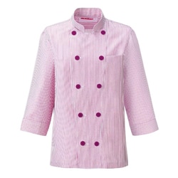 コックシャツ SS ワインストライプ 681-38