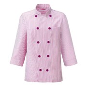 コックシャツ SS ワインストライプ 681-38