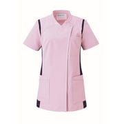 レディススクラブ（前開き） 5L ピンク×ネイビー 972-43