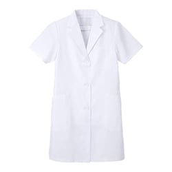 女子シングル半袖診察衣 M ホワイト KEX-5132
