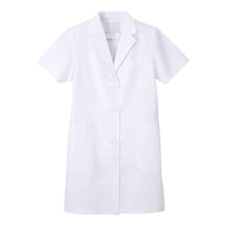 女子シングル半袖診察衣 EL ホワイト KEX-5132
