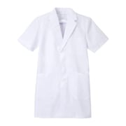 男子シングル半袖診察衣 M ホワイト KEX-5112