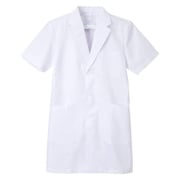 男子シングル半袖診察衣 L ホワイト KEX-5112