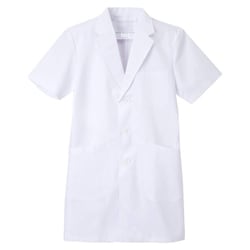 男子シングル半袖診察衣 LL ホワイト KEX-5112