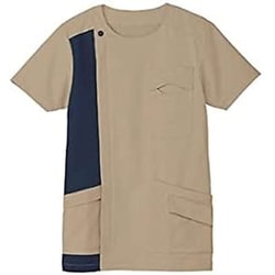 ジップアップスクラブ 3L ベージュ×ネイビー TB4503U-1