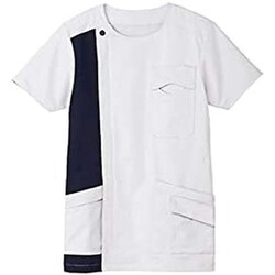 ジップアップスクラブ L グレー×ネイビー TB4503U-2