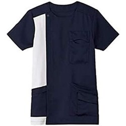 ジップアップスクラブ 3L ネイビー×グレー TB4503U-8