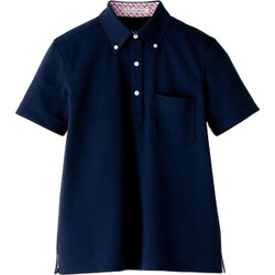 レディス吸水速乾ポロシャツ(チェック Sサイズ ネイビー FB4017L-8