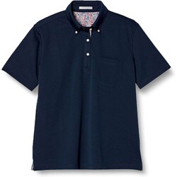 レディス吸水速乾ポロシャツ(花柄B) Mサイズ ネイビー FB4019L-8