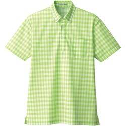 チェックプリントポロシャツ 4Lサイズ グリーン FB4523U-4