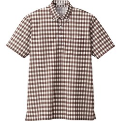 チェックプリントポロシャツ SSサイズ ブラウン FB4523U-5