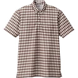 チェックプリントポロシャツ Mサイズ ブラウン FB4523U-5