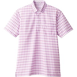 チェックプリントポロシャツ Sサイズ ラベンダー FB4523U-19