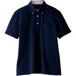 吸水速乾メンズポロシャツ(チェック) 4Lサイズ ネイビー FB5023M-8