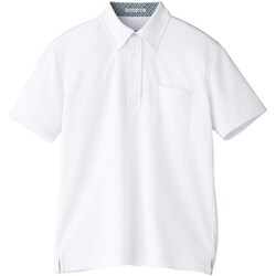 吸水速乾メンズポロシャツ(チェック) Lサイズ ホワイト FB5023M-15