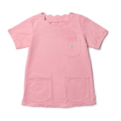 Leeレディススクラブ（スカラップ） 4L ピンク LMS43002-9