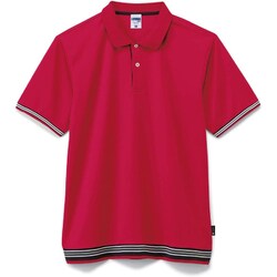裾ラインリブドライポロシャツ（ポリジ ポンマックス） GM レッド MS3122-3