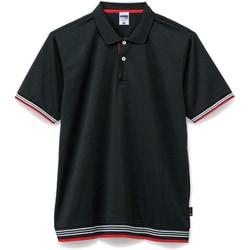 裾ラインリブドライポロシャツ（ポリジ ポンマックス） 5L ブラック MS3122-16