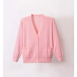 抗ピルポケット付カーディガン ピンク Sサイズ D-1011
