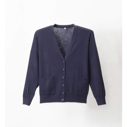 抗ピルポケット付カーディガン 濃紺 Lサイズ D-1011