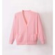 抗ピルポケット付カーディガン ピンク Lサイズ D-1011